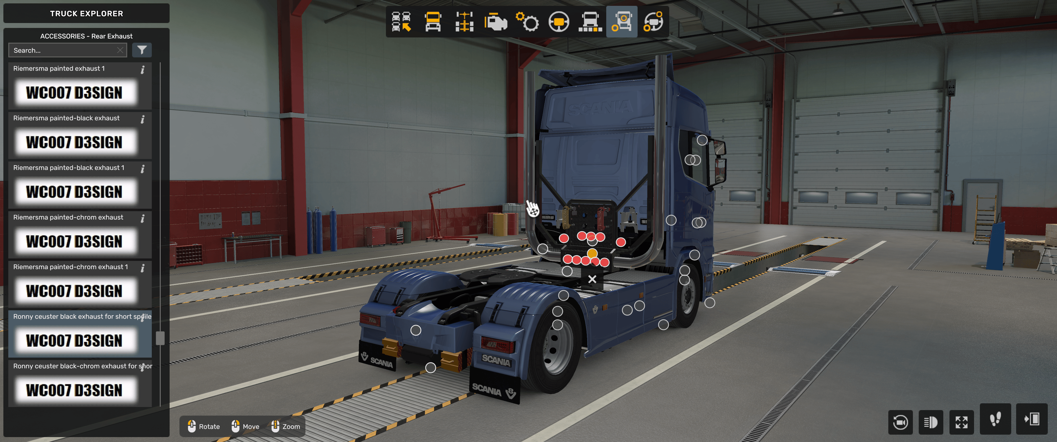 * [rear exhaust tuning part] Scania NG Ronny Ceusters exhaust short ...