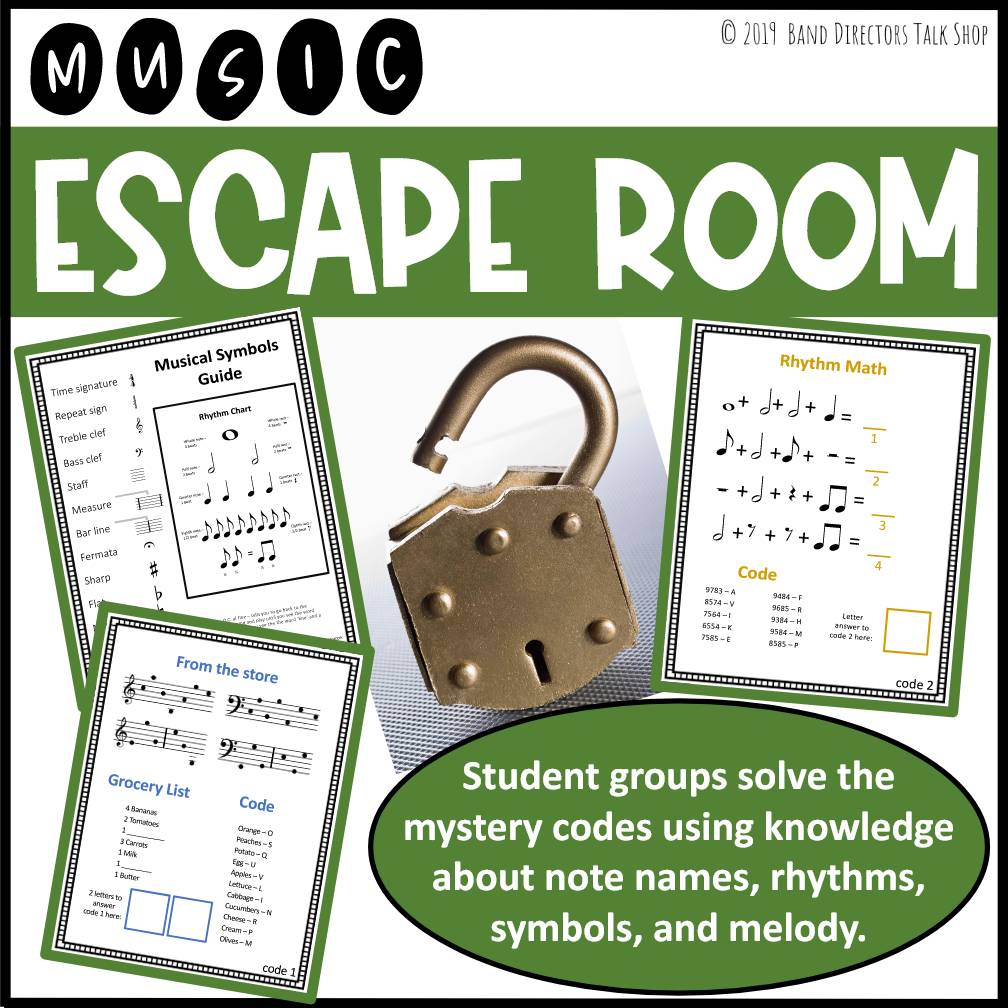 Music Escape Room #1 (Teams use music theory clues to solve codes)