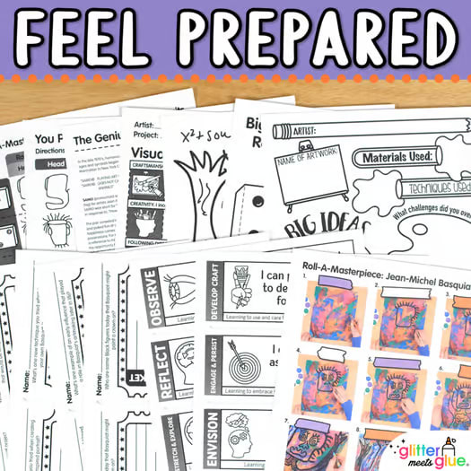 Black History Month Art Project: Jean-Michel Basquiat Portraits & Art Sub Plan