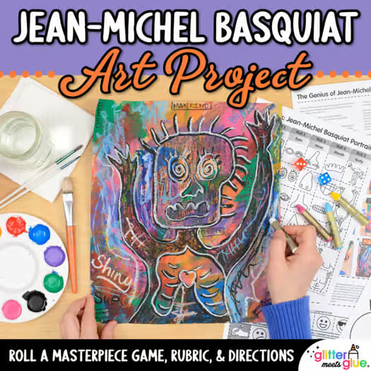 Black History Month Art Project: Jean-Michel Basquiat Portraits & Art Sub Plan