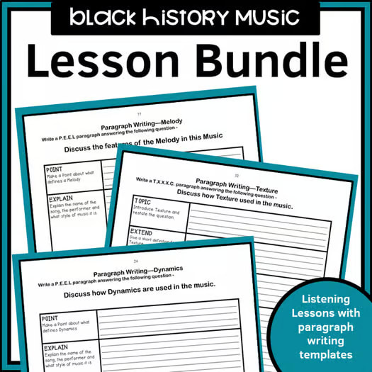 Black History Month Music Research Activities | Listening Worksheets and Lessons