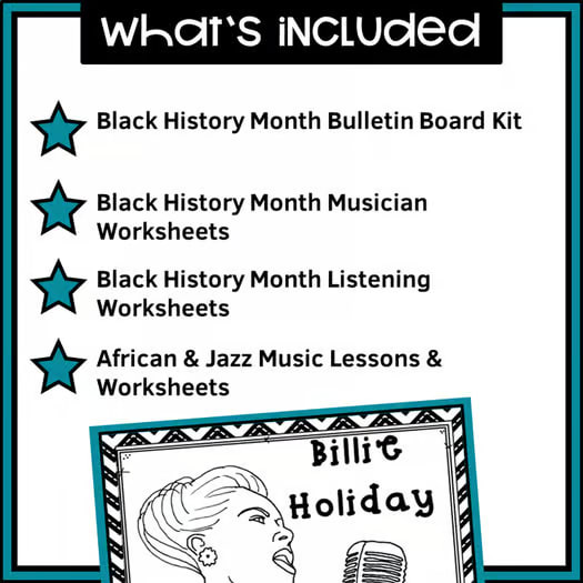 Black History Month Music Research Activities | Listening Worksheets and Lessons