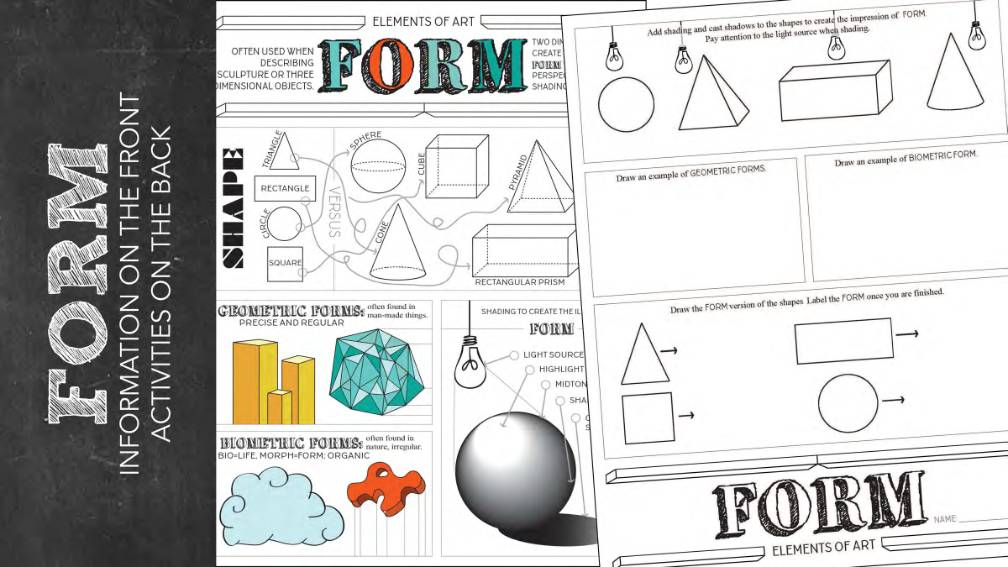 Art Elements of Art Worksheets, Activities, Lesson, lead to Principles of Design