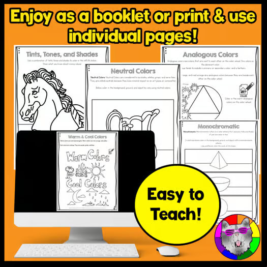 Color Wheel Color Theory Art Lessons Art Activities Worksheets Elements of Art