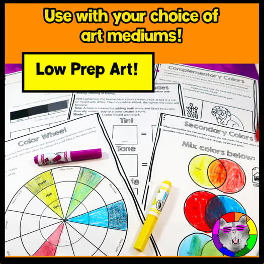 Color Wheel Color Theory Art Lessons Art Activities Worksheets Elements of Art