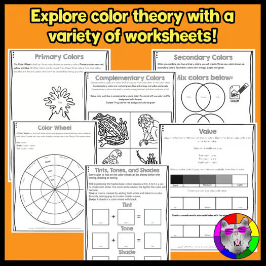 Color Wheel Color Theory Art Lessons Art Activities Worksheets Elements of Art