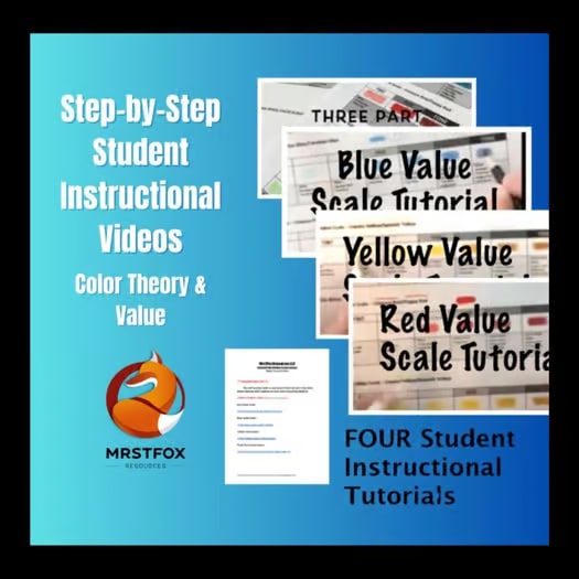 Art Beginner Colored Pencil Value Scales Drawing Middle or High School Art