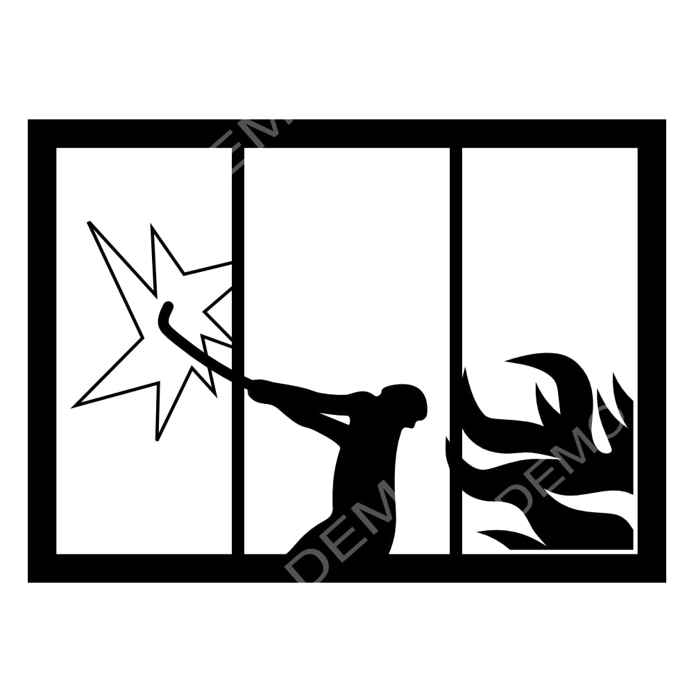 Break glass in Event of fire sign