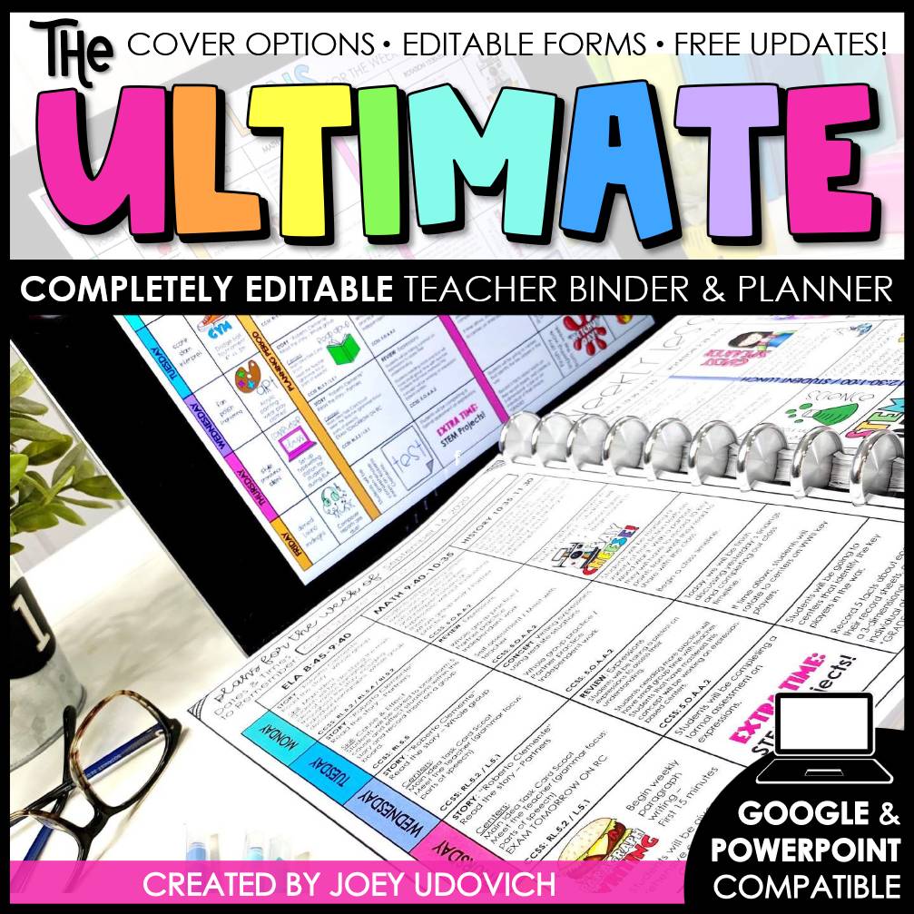 Editable Teacher Planner | Teacher Binder 2025-2026 | Back to School