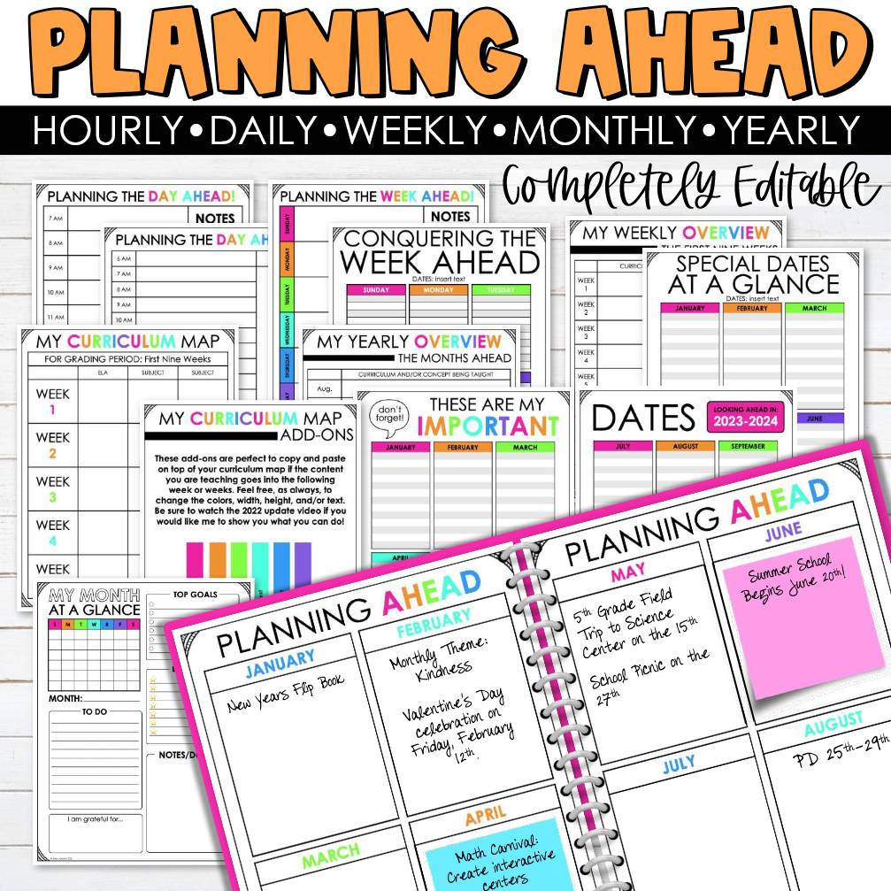 Editable Teacher Planner | Teacher Binder 2025-2026 | Back to School