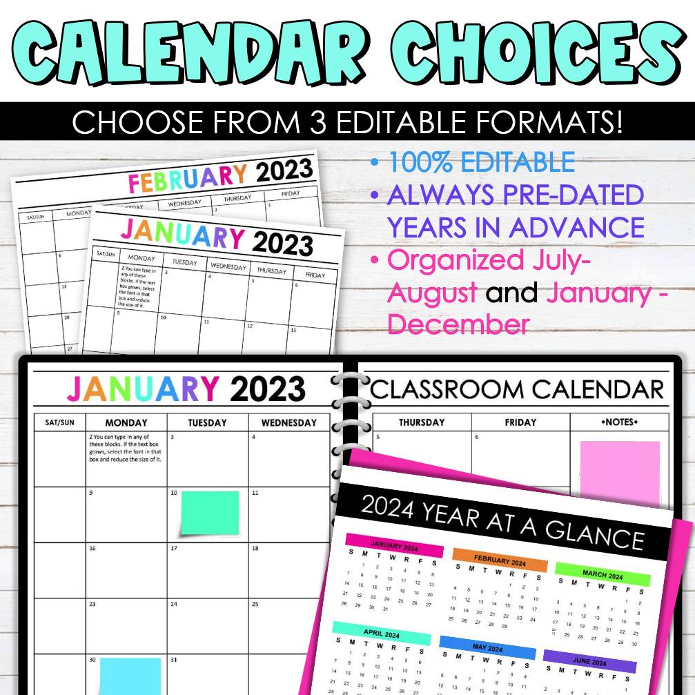 Editable Teacher Planner | Teacher Binder 2025-2026 | Back to School