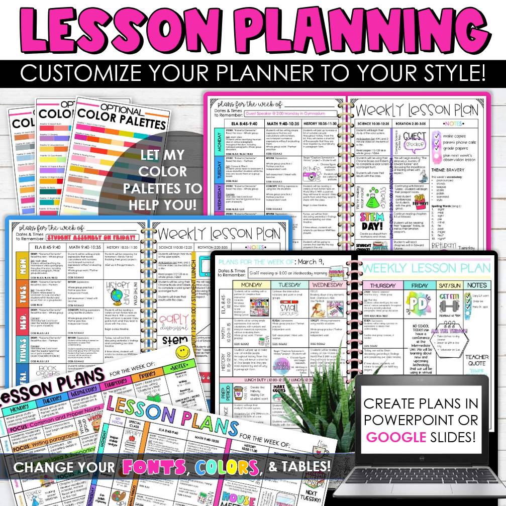 Editable Teacher Planner | Teacher Binder 2025-2026 | Back to School