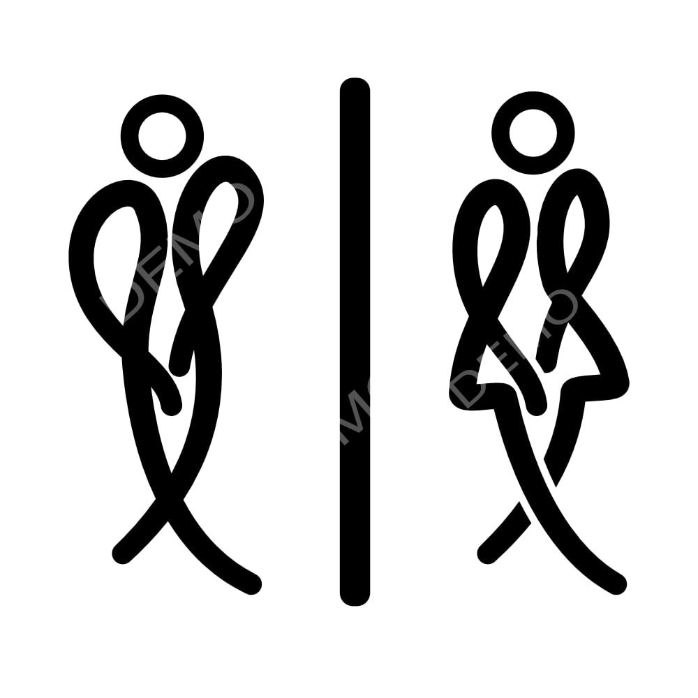 Range Toilet Symbol door Sign