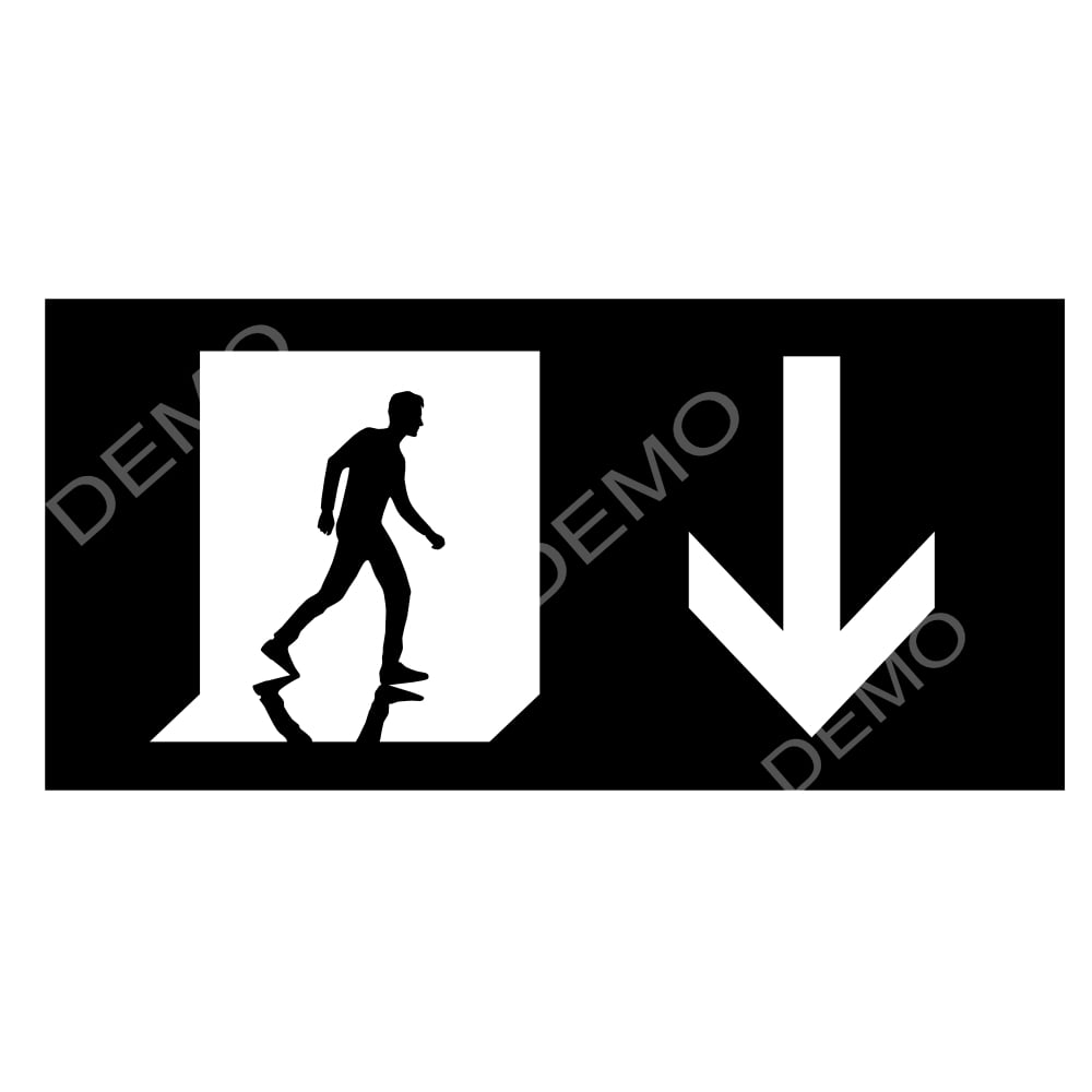 Fire Exit Safety Sign, arrow down