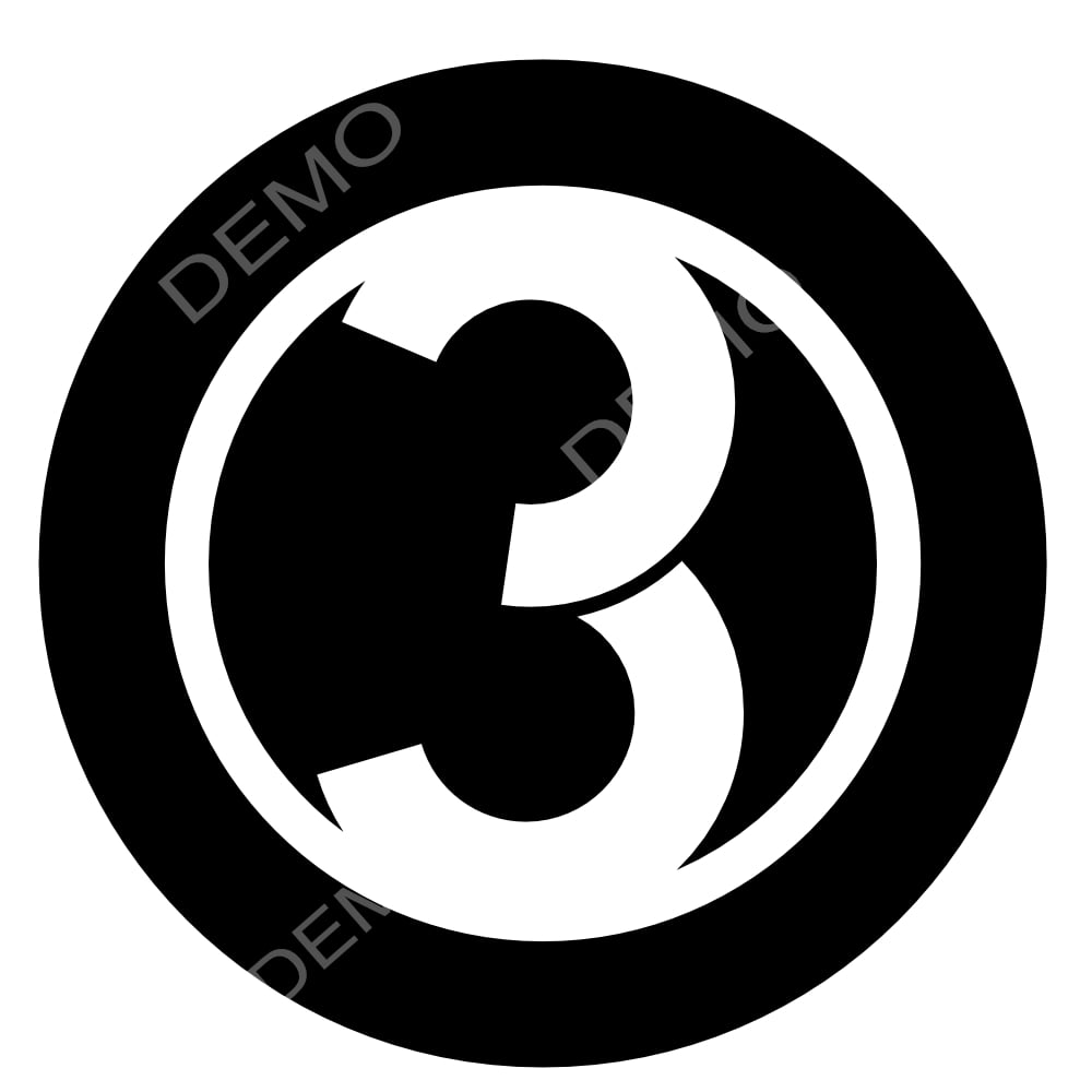 number 3 geometric logo
