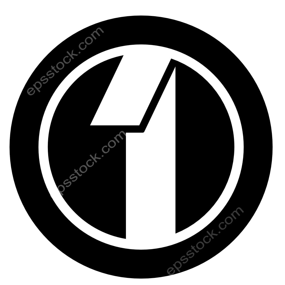 number 1 geometric logo