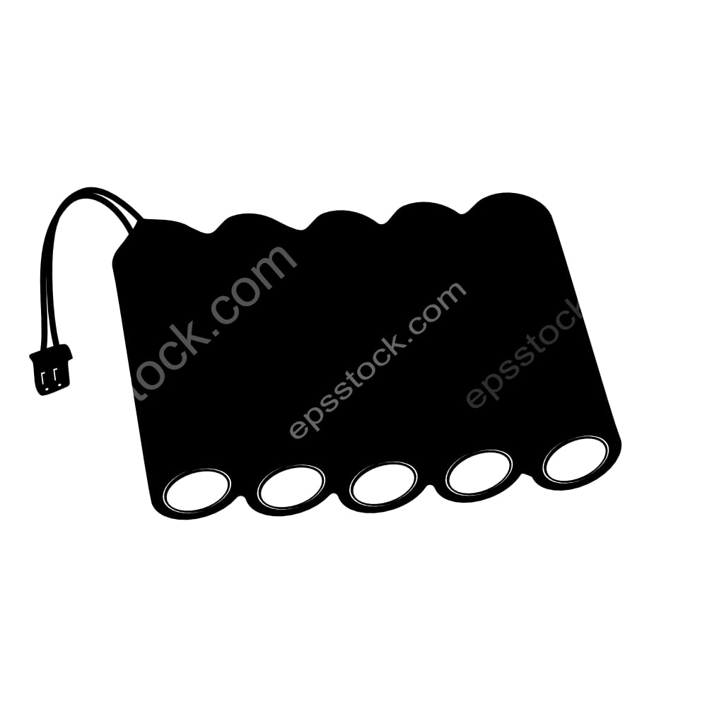 Set of 5 lithium-ion round batteries