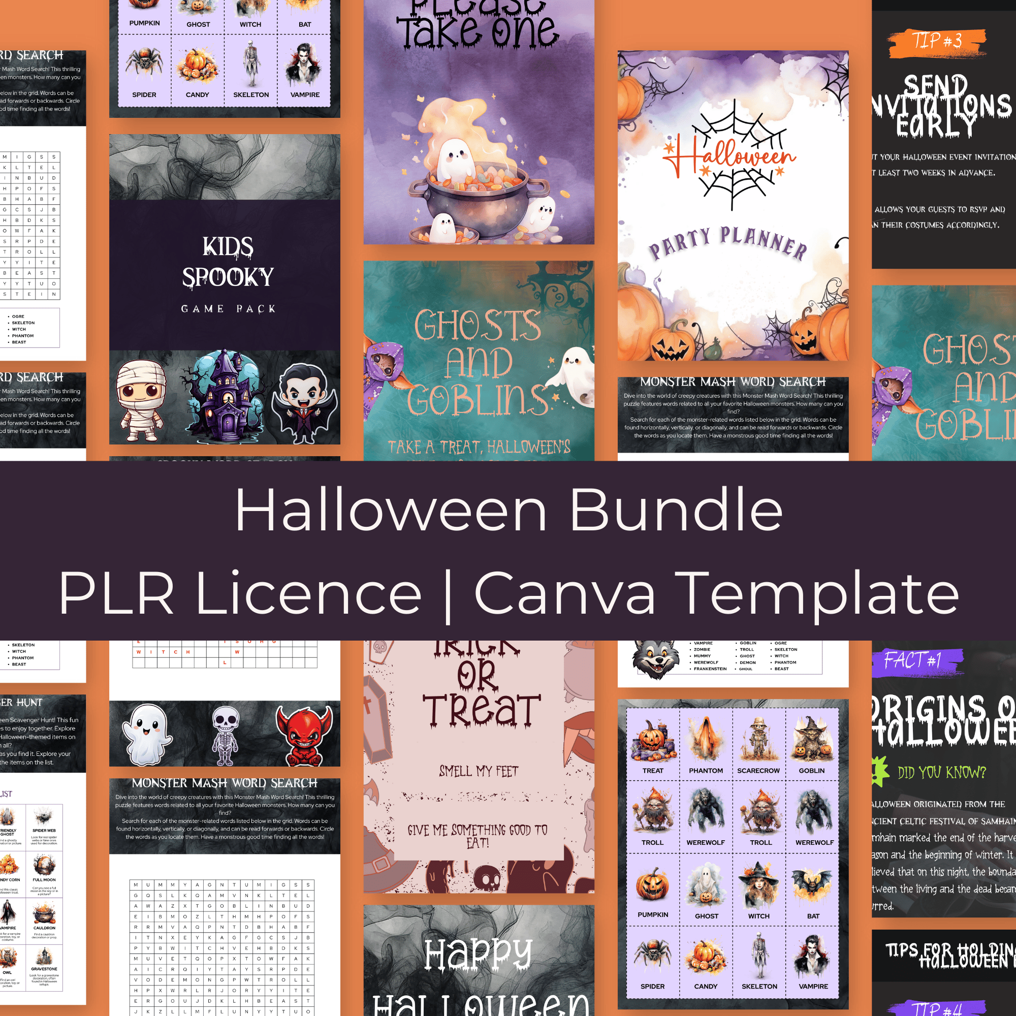 🎃 Halloween Bundle (Editable Canva Templates PLR License)