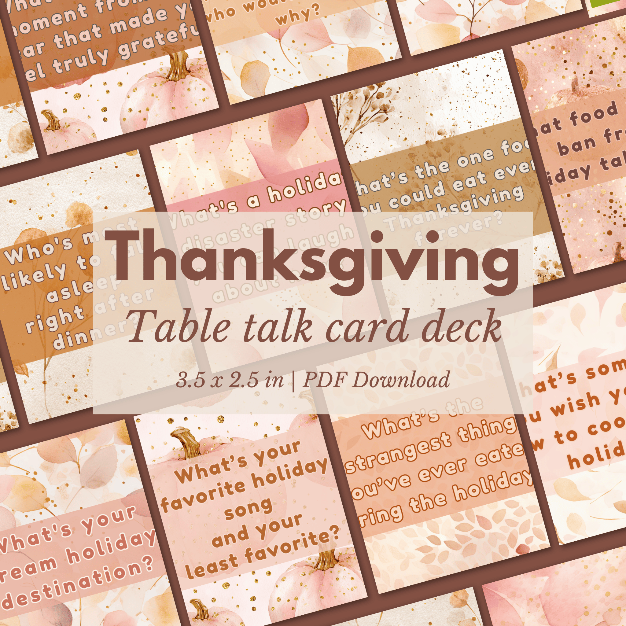 🧡 Thanksgiving Table Talk Cards – Printable Conversation Starters (PDF ...