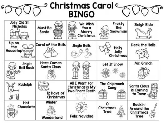 Christmas Carol BINGO (Secular)