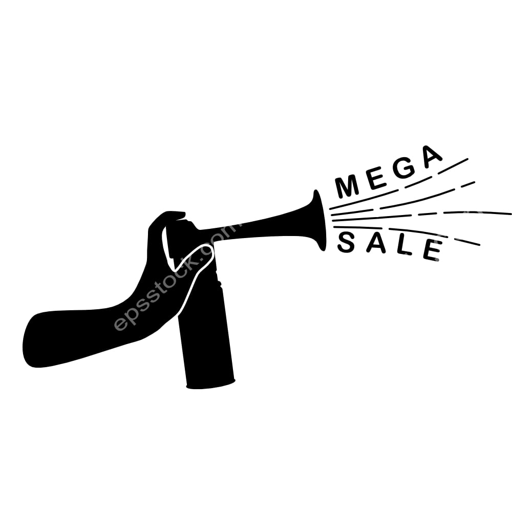 mega sale symbol, Air signal Horn showing sale
