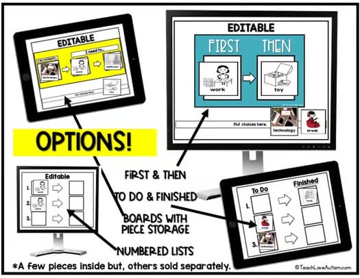 Editable Visual Schedule Boards and Pieces for Special Education