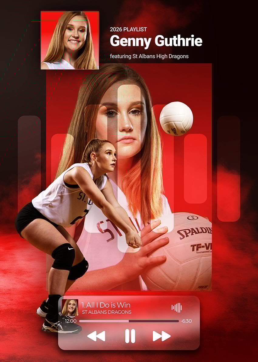 Playlist, Photoshop Design, Layered Template, Sports, Volume, Seniors, Team Photos, Photo Day, Schools, T&I, Epic, Modern, Clean