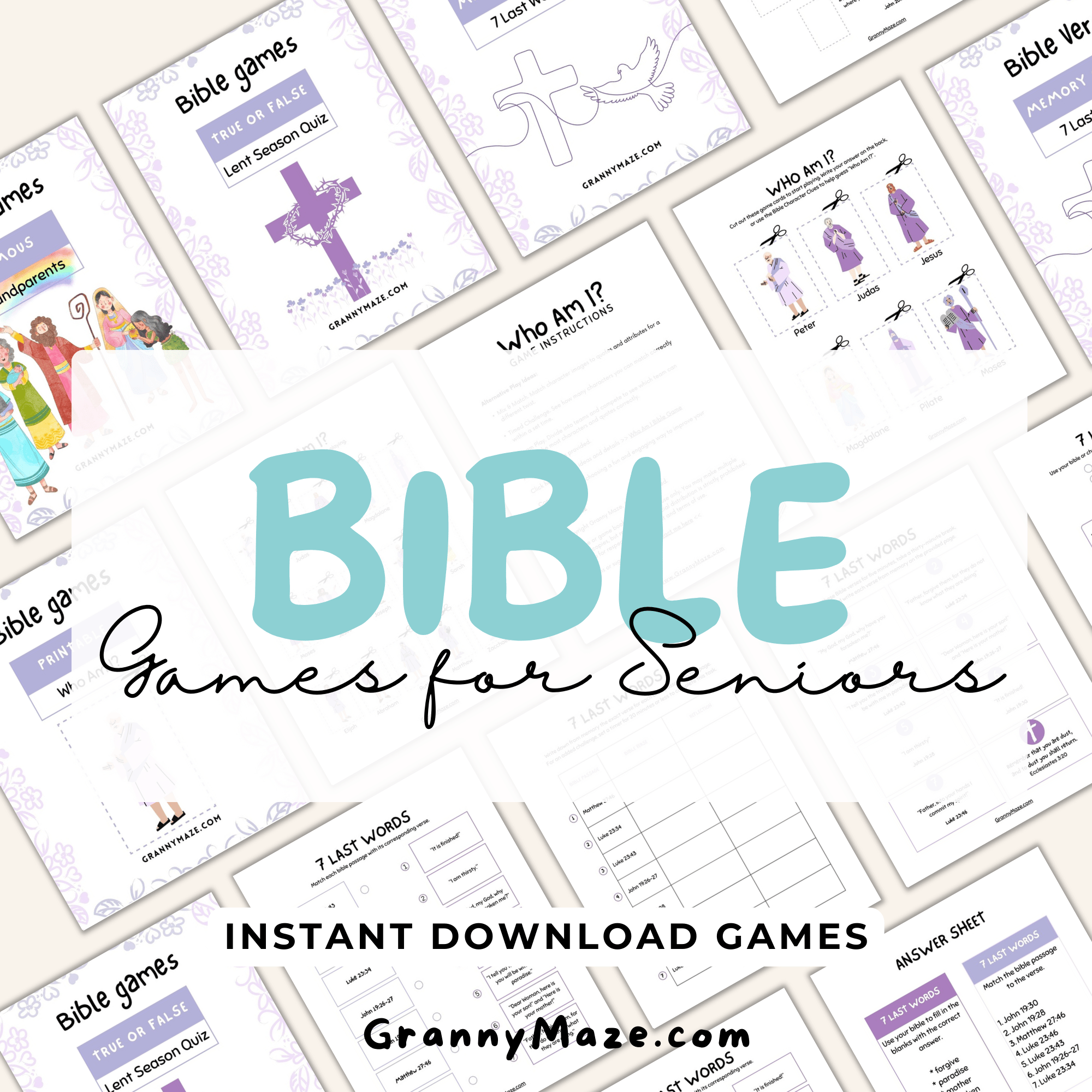 GrannyMaze Printable Games Shop - Bible Games
