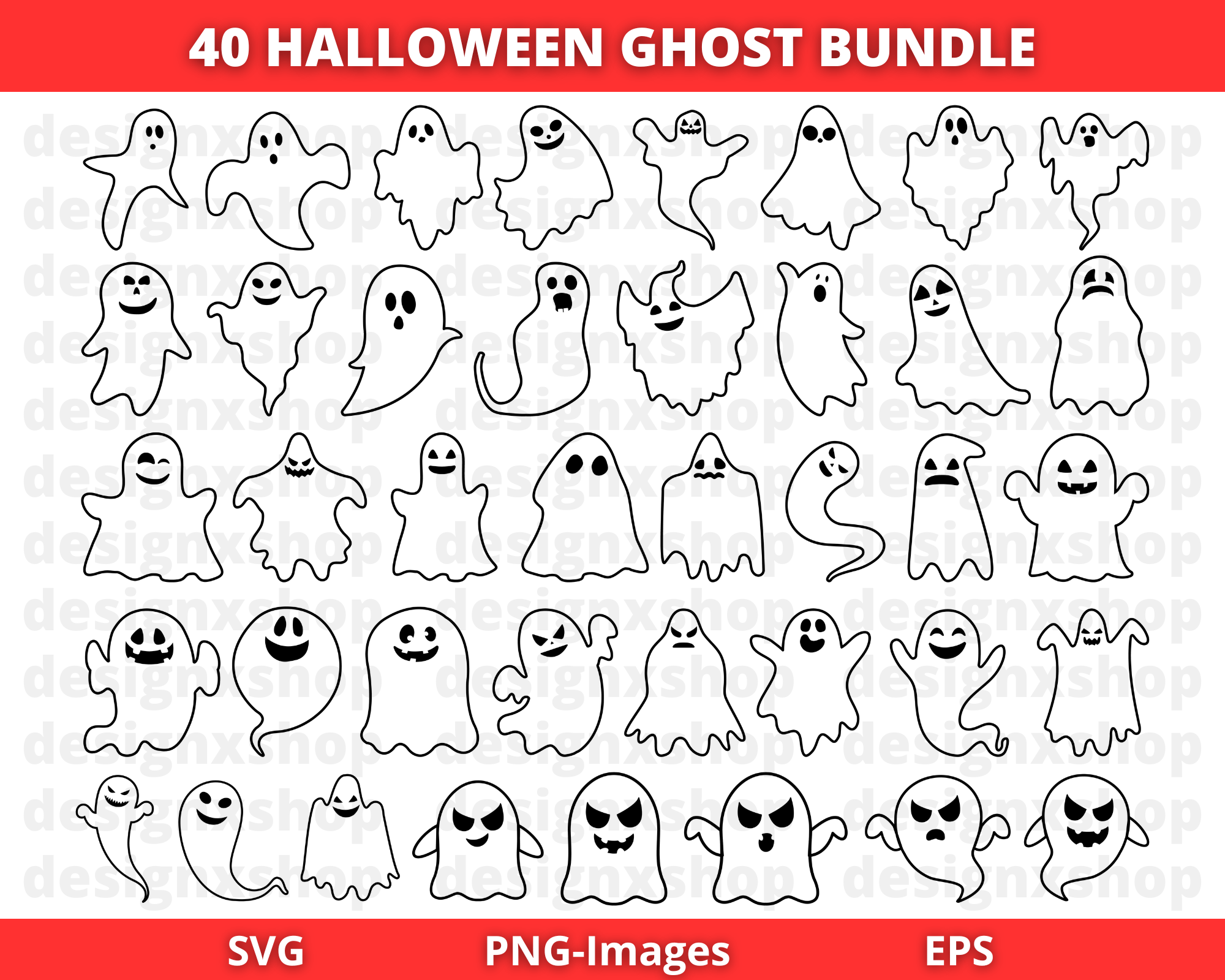 Ghost SVG Bundle | Ghost Face SVG | Cute Ghosts PNG | Halloween svg ...