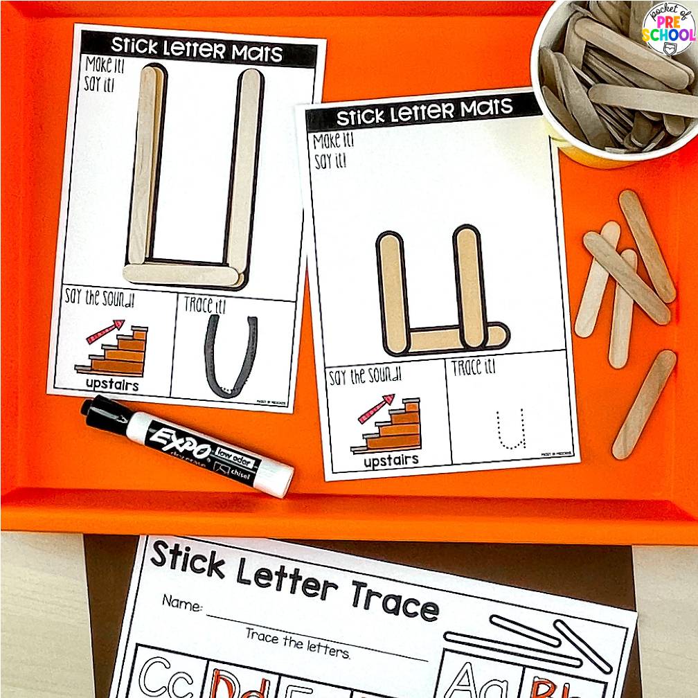 Stick Alphabet Letter Mats - Fine Motor Fun!
