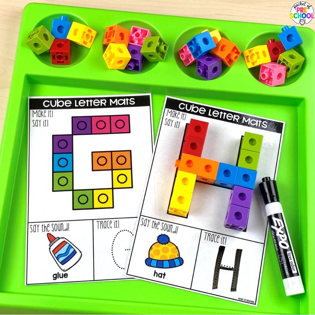 Connecting Cube Alphabet Letter Mats - Fine Motor Fun!
