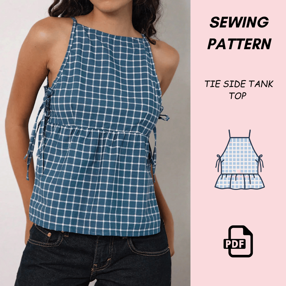 Women’s Tie Side Peplum Top Sewing Pattern | Sizes XXS–XXXL | Instant ...