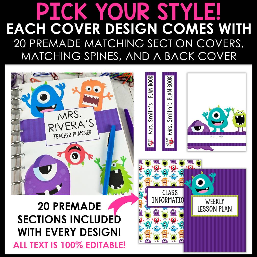 Editable Teacher Planner 2025-2026 | Digital & Printable Lesson Teacher Binder