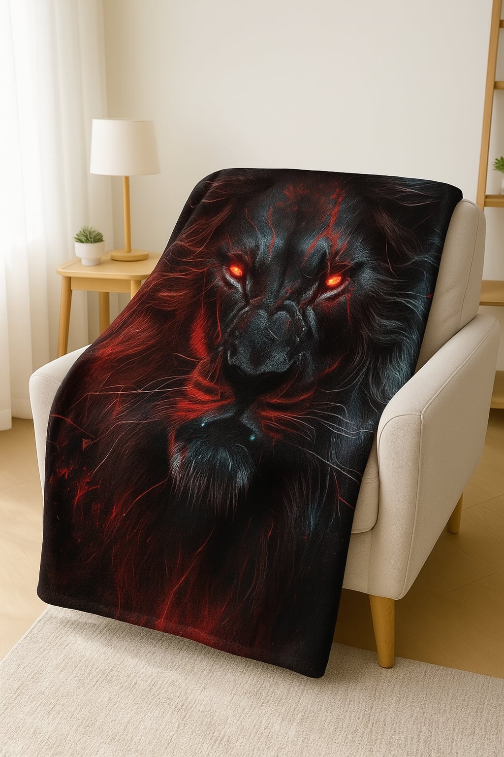 Your Microfleece Canvas Awaits Crimson Lion