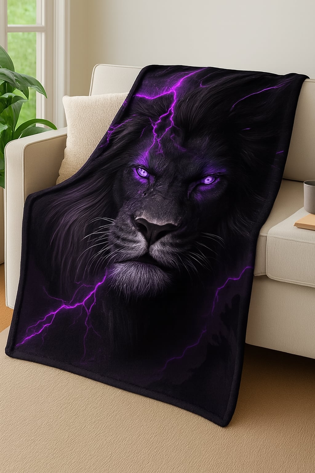 Your Microfleece Canvas Awaits Midnight Lion