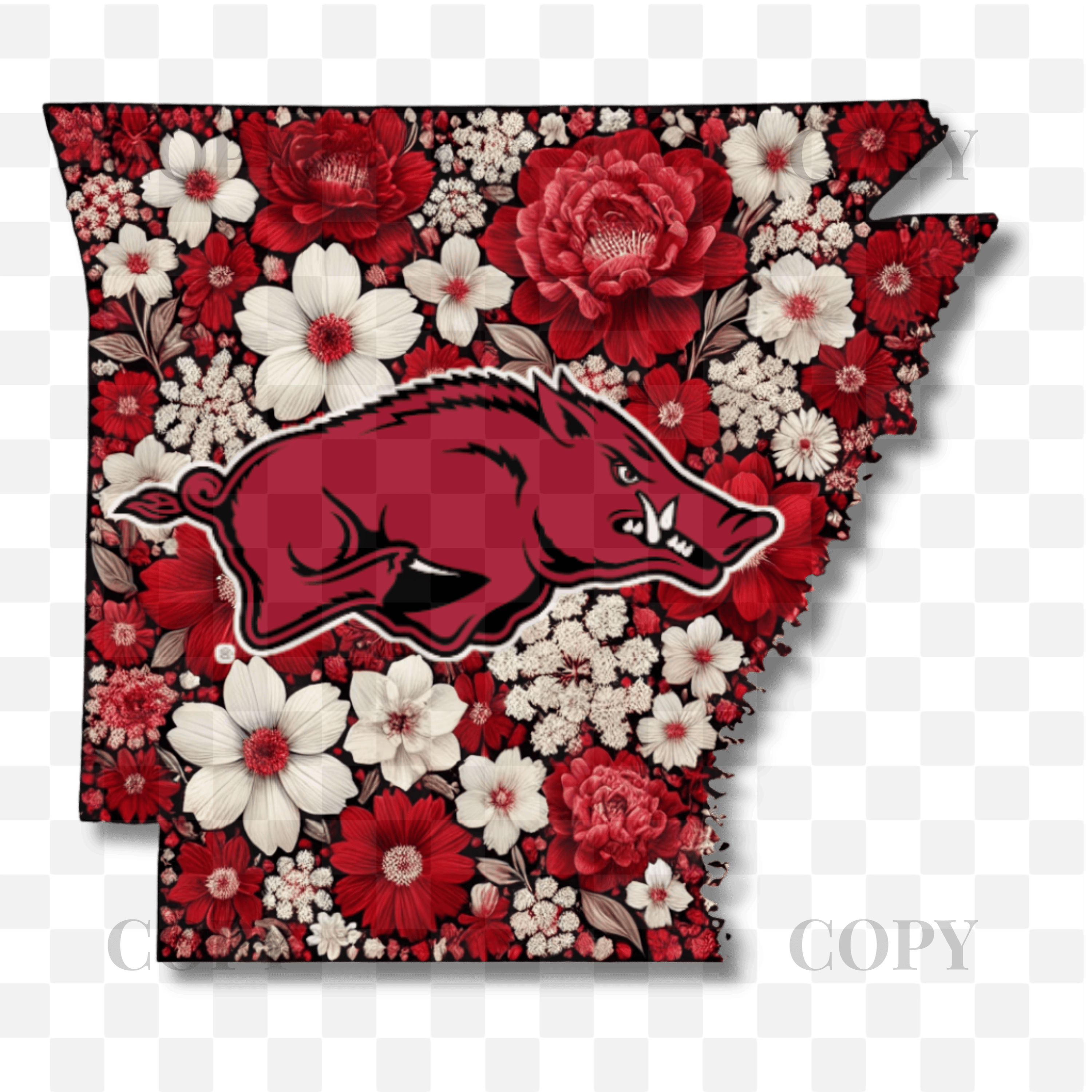 Arkansas Razorbacks Floral PNG | State Design Digital Download - Payhip