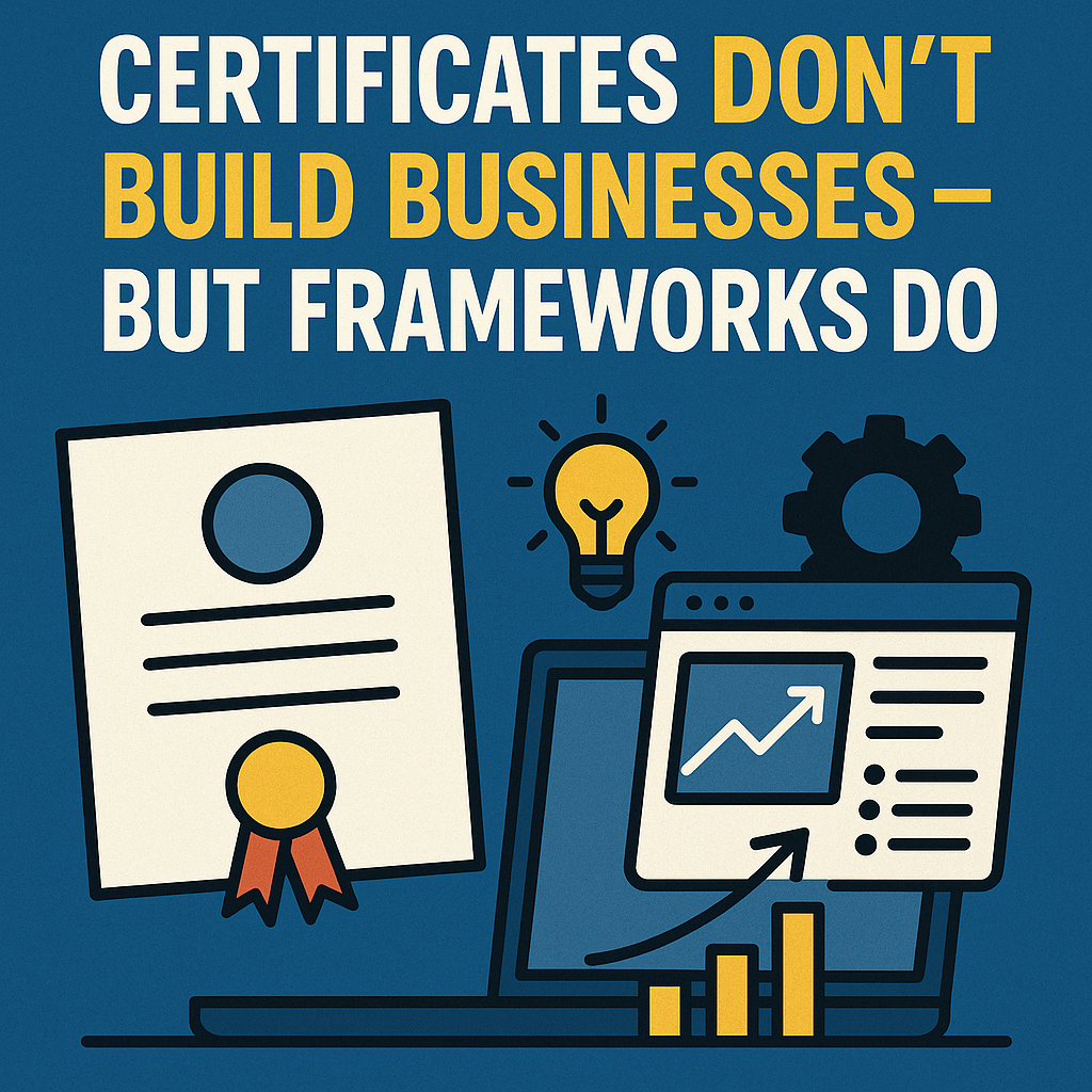 Certificates Don’t Build Businesses — But Frameworks Do