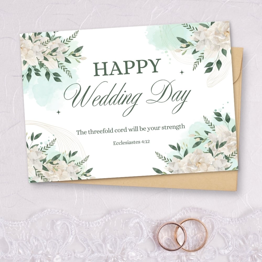 JW Happy Wedding Cards – Ecclesiastes 4:12