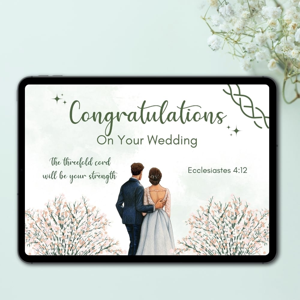 JW Wedding Congratulations Cards - Ecclesiastes 4:12