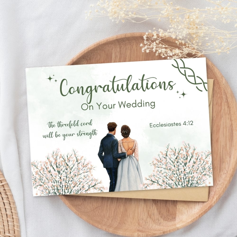 JW Wedding Congratulations Cards - Ecclesiastes 4:12