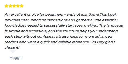 5 star review for handmade natural soaps ebook