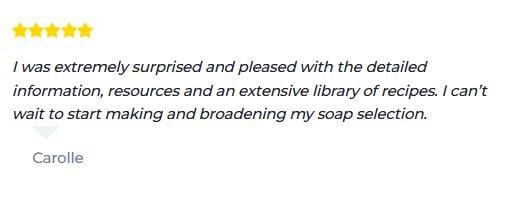 5 star review for specialty soaps ebook