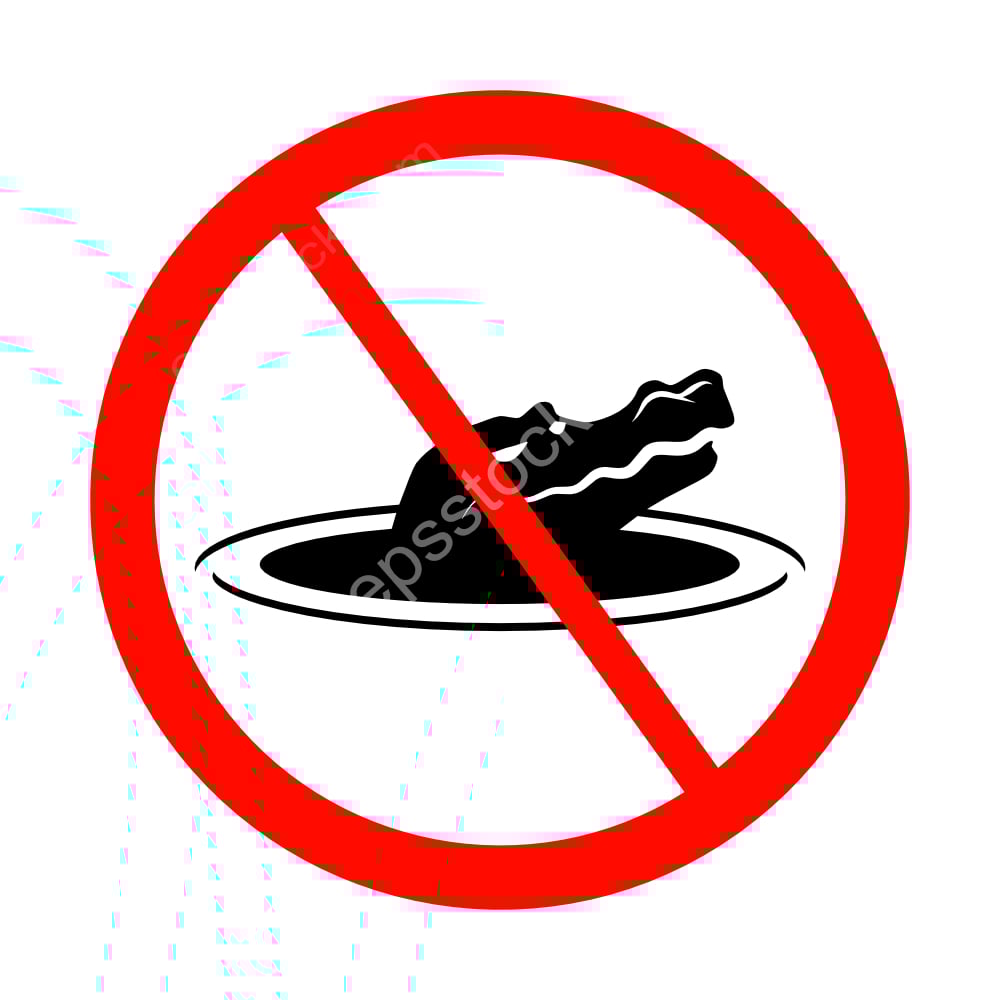 in the water crocodiles do not enter the water, sign