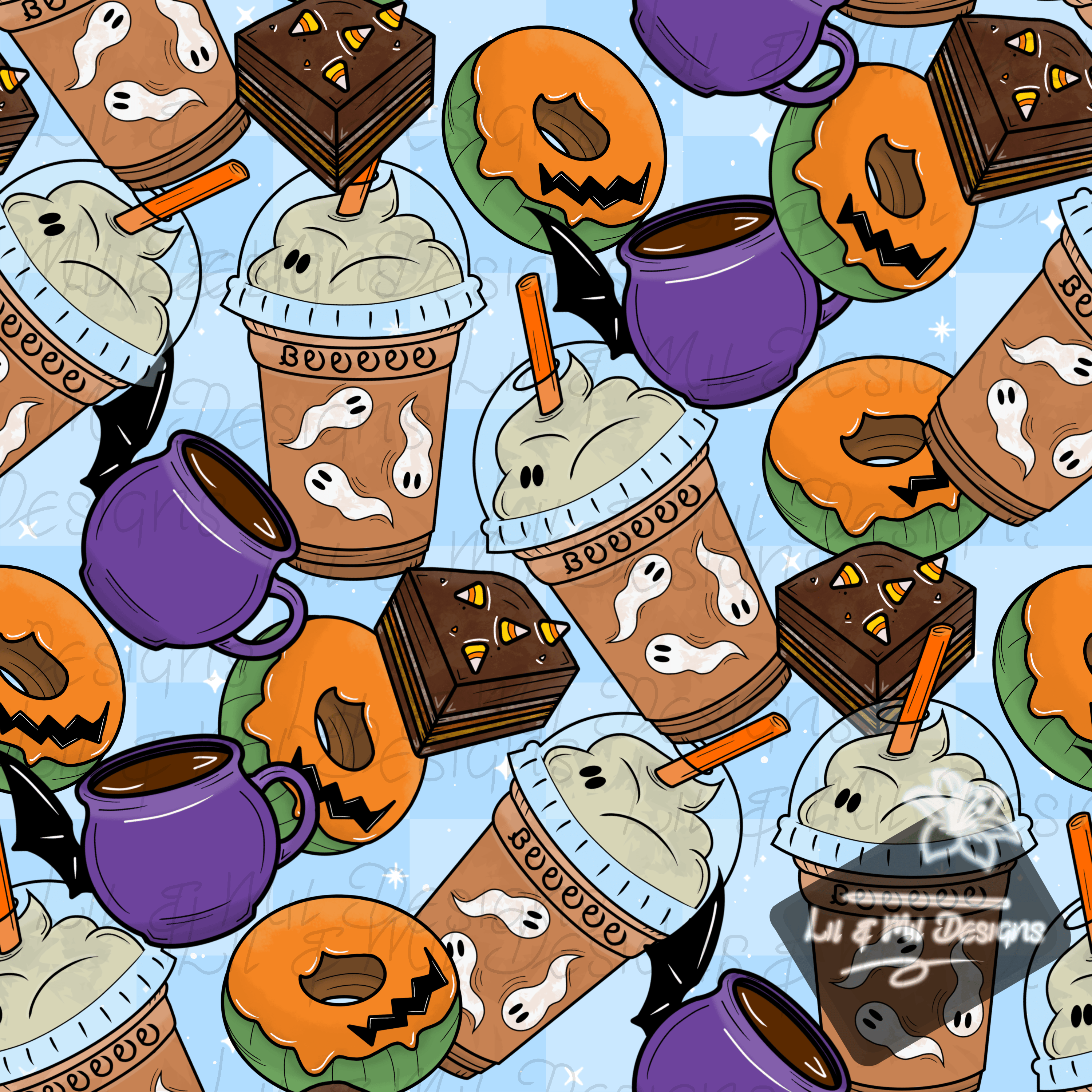 Spooky Check In SPOOKY SNACKS (Blue Checks) - Payhip