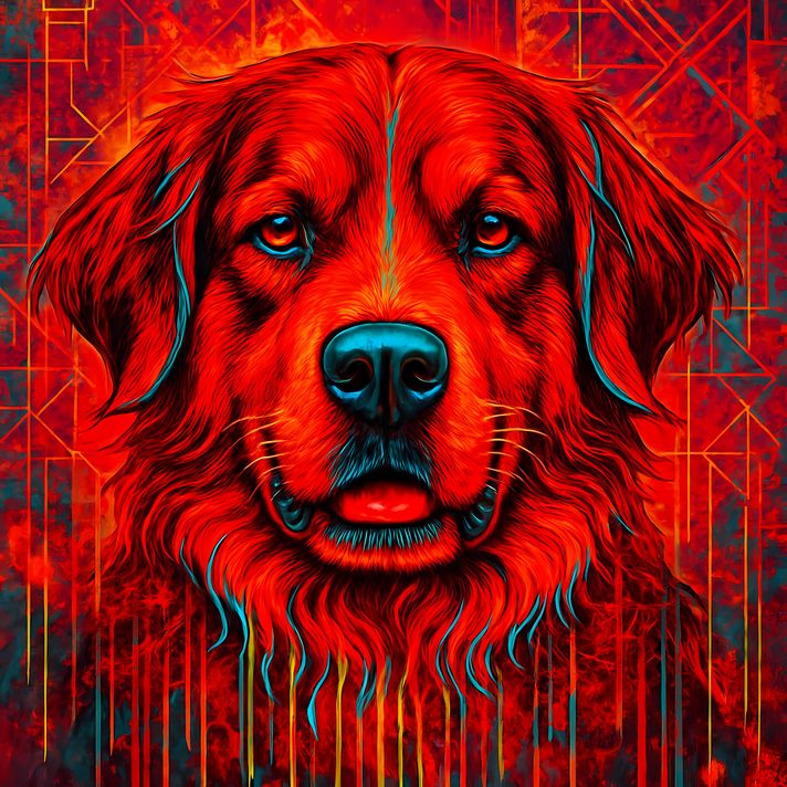7 stunning Australian Shepherd High-Res Art Images in Psychedelic Pop Art Style