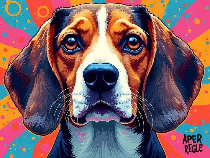 15 stunning Beagle High-Res Art Images in Psychedelic Pop Art Style  📦 What’s Included:  15 Files in total High Resolution: 300 DPI for professional quality Image Sizes: From 3072px to 9216px (portrait, landscape and square orientations) 🎨 Perfect For:  W