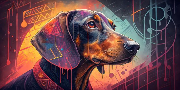 🐾13 Daschund High-Res Art Images in Psychedelic Pop & Street Art Style  📦 What’s Included:  13 Files in total High Resolution: 300 DPI for professional quality Image Sizes: From 3072px to 12288px (landscape and square orientations) 🎨 Perfect For:  Wall Ar