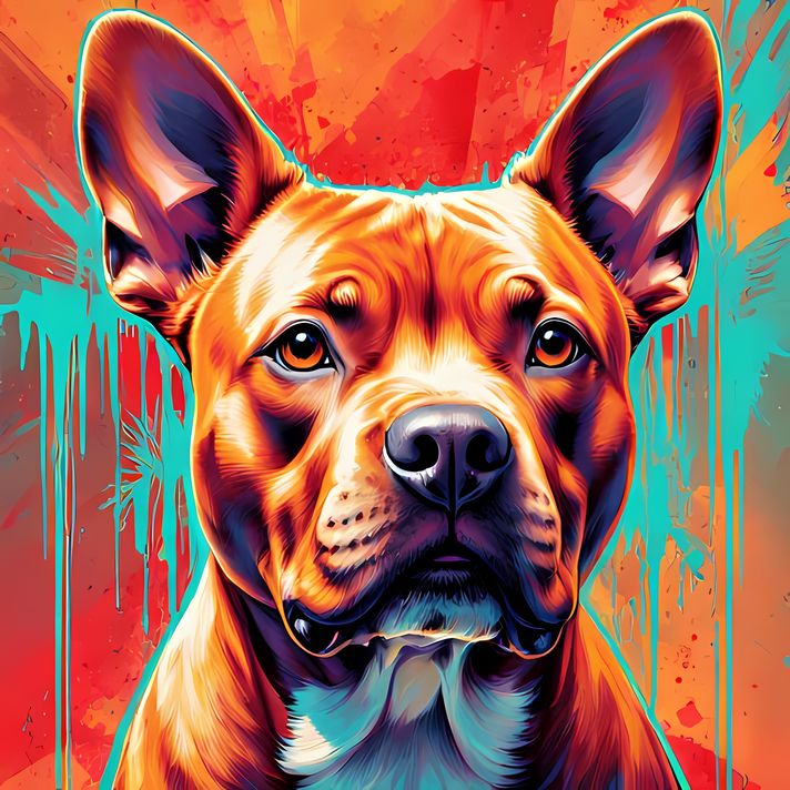 🐾9 Pitbull Terrier Dogs High-Res Art Images in Psychedelic Pop & Street Art Styles  📦 What’s Included:  9 Files in total High Resolution: 300 DPI for professional quality Image Sizes: From 3072px to 9216px (portrait and square orientations) 🎨 Perfect For: