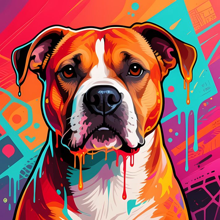 🐾9 Pitbull Terrier Dogs High-Res Art Images in Psychedelic Pop & Street Art Styles  📦 What’s Included:  9 Files in total High Resolution: 300 DPI for professional quality Image Sizes: From 3072px to 9216px (portrait and square orientations) 🎨 Perfect For: