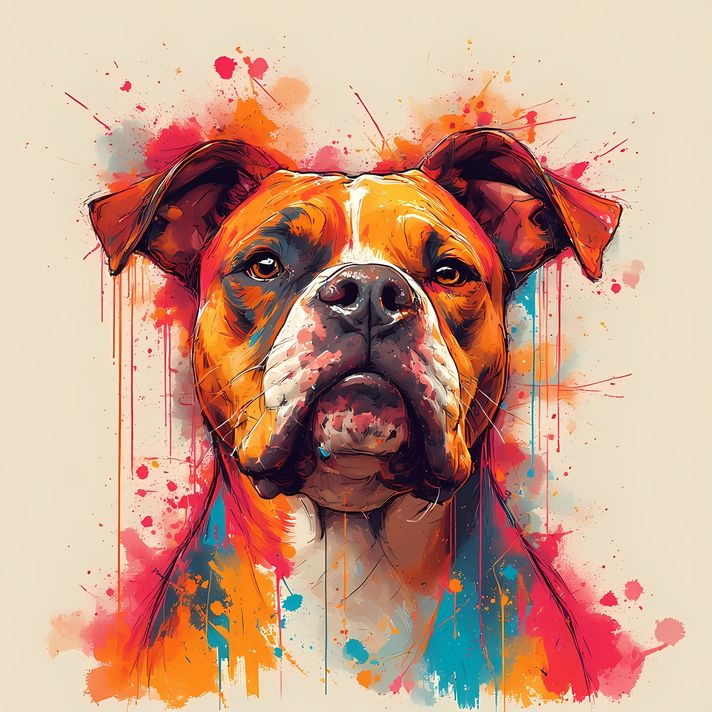 🐾9 Pitbull Terrier Dogs High-Res Art Images in Psychedelic Pop & Street Art Styles  📦 What’s Included:  9 Files in total High Resolution: 300 DPI for professional quality Image Sizes: From 3072px to 9216px (portrait and square orientations) 🎨 Perfect For: